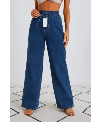 Kadın Yüksek Bel Ispanyol Paça Kot Pantolon