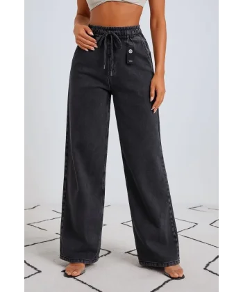 Kadın Yüksek Bel Ispanyol Paça Kot Pantolon