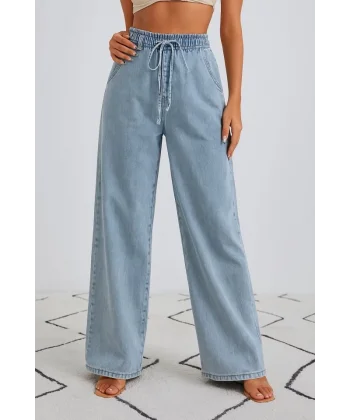 Kadın Yüksek Bel Ispanyol Paça Kot Pantolon