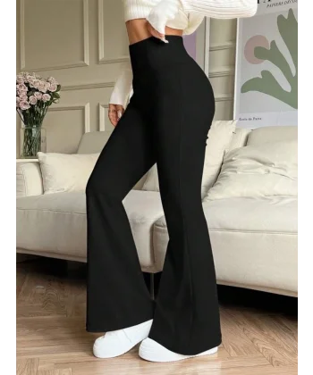 Kadın Yüksek Bel Ispanyol Paçalı Pantolon Tayt