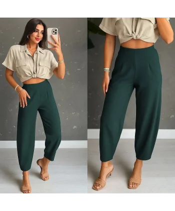 Kadın Yüksek Bel Krep Pantolon