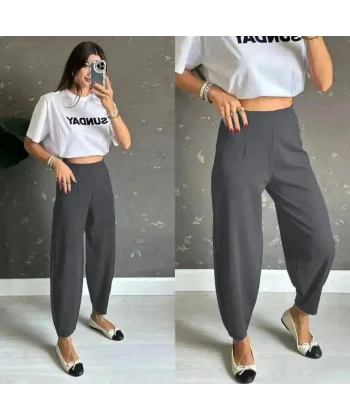 Kadın Yüksek Bel Krep Pantolon