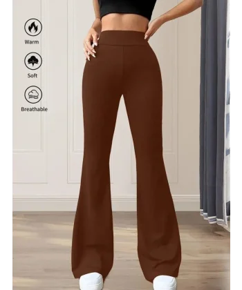 Kadın Yüksek Bel(lastikli) Geniş Paçalı Dalgıç Tayt