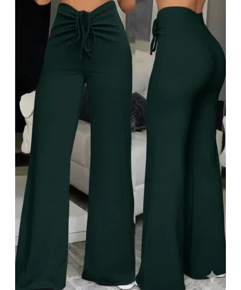 Kadın Yüksek Bel önden Büzgülü Ispanyol Ithal Krep Pantolon