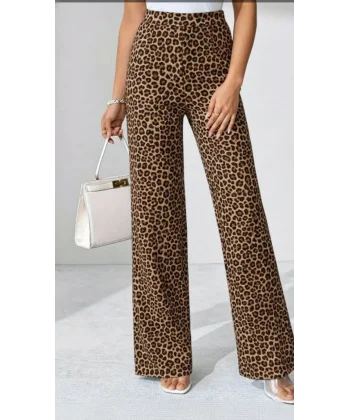 Kadın Yüksek Bel Paçaya Doğru Geniş Dalgıç Pantolon