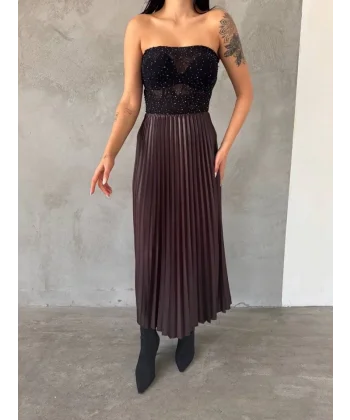 Kadın Yüksek Bel Pliseli Etek