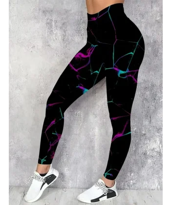 Kadın Yüksek Bel Renk Detaylı Dalgıç Tayt