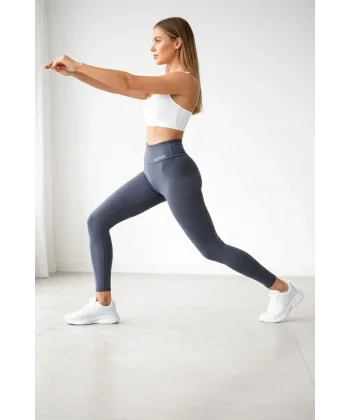 Kadın Yüksek Bel Toparlayıcı Likralı dalgıç Spor Tayt Esnek Rahat Kalıp - Füme