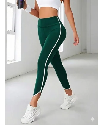 Kadın Yüksek Bel Yan şerit Detaylı Dalgıç Tayt