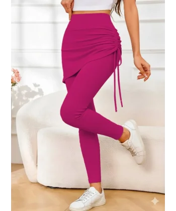 Kadın Yüksek Bel Yandan Büzgülü Alttan Uzun Kaşkorse Tayt Etek