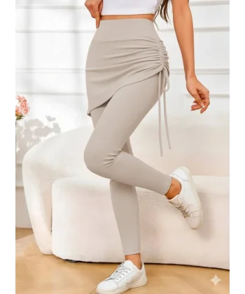 Kadın Yüksek Bel Yandan Büzgülü Alttan Uzun Kaşkorse Tayt Etek