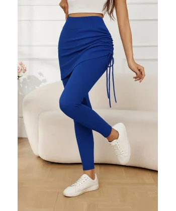 Kadın Yüksek Bel Yandan Büzgülü Alttan Uzun Kaşkorse Tayt Etek