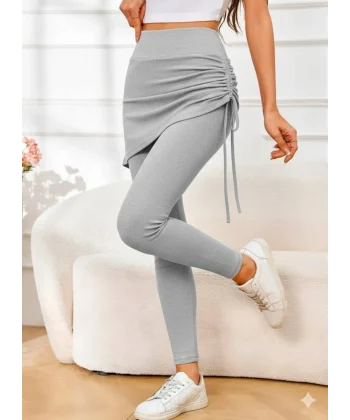 Kadın Yüksek Bel Yandan Büzgülü Alttan Uzun Kaşkorse Tayt Etek