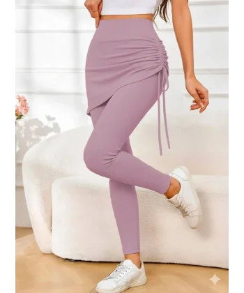 Kadın Yüksek Bel Yandan Büzgülü Alttan Uzun Kaşkorse Tayt Etek