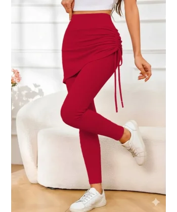 Kadın Yüksek Bel Yandan Büzgülü Alttan Uzun Kaşkorse Tayt Etek