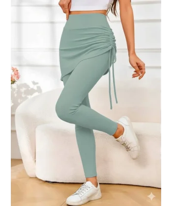 Kadın Yüksek Bel Yandan Büzgülü Alttan Uzun Kaşkorse Tayt Etek