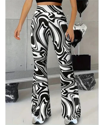 Kadın Yüksek Bel Zebra Desenli Tayt