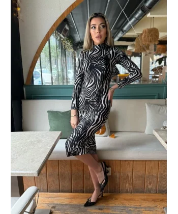 Kadın Zebra Desen üet Kumaş Fırsat ürün idi Boy Elbise