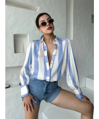 Kalın Çizgi Tasarımlı Gömlek