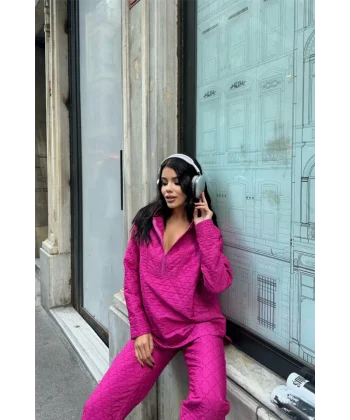 KAPİTONE KAPİŞONU EŞOFAN TAKI  Fuşya