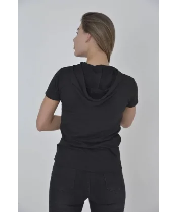 Kapşonlu lim Fit Tshirt  iyah