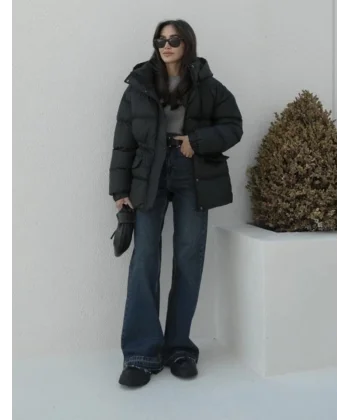 Kapüşonlu Bomber Ceket ont  iyah