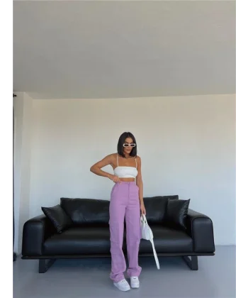 KARGO PANTOLON - Lila