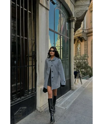 KAŞE CEKET 4 DÜĞE ODE  Gri