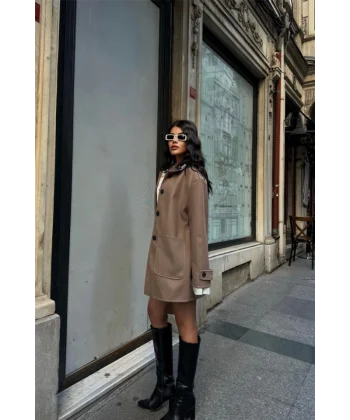 KAŞE CEKET 4 DÜĞE ODE  Vizon