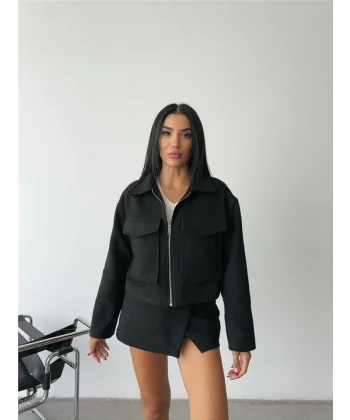 KAŞE CROP CEKET ÖNDEN FERUARI  iyah