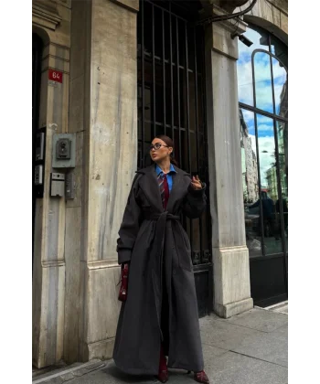 KAŞE KALIN KABAN UZUN  Antrasit