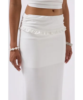 Katlama Bel Detay Maxi Etek