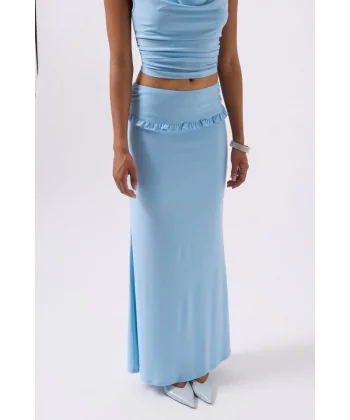 Katlama Bel Detay Maxi Etek