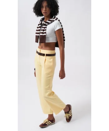 Kemer Detay Yüksek Bel Pantolon