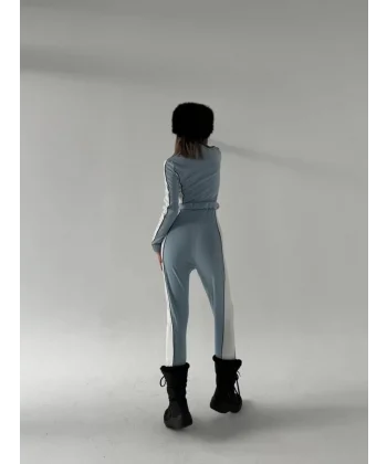 Kemer Detaylı Fermuarlı Tulum - Bebe Mavisi