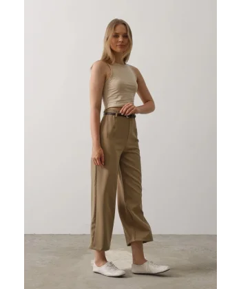Kemer Pens Detaylı Pantolon - Haki