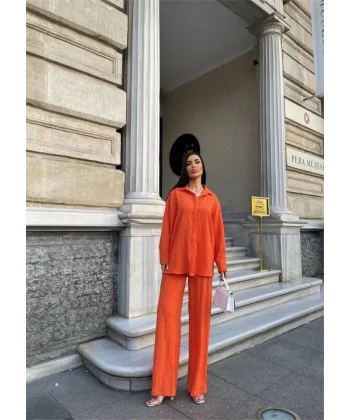 KENDİNDEN DEENİ KRINKI GÖEK  PANTOON TK  Orange