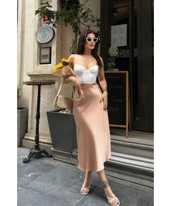 Keria Verev Kesim Saten Etek 4034-08