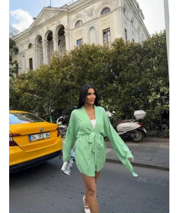 KETEN BAĞAAI KOUZ GÖEK  DUBE PAÇA ŞORT TAKI  Yeşil