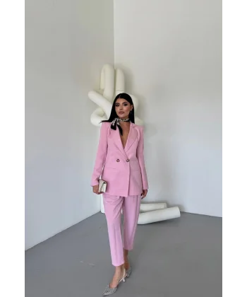 KETEN CEKET - PANTOLON TAKIM - Pembe