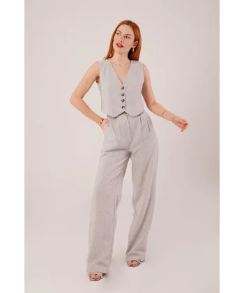 Kırçıllı Desen Gri Takım