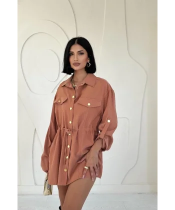 Kiremit Çıtçıtlı Tünelli Gömlek