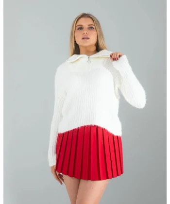 Kırmızı Pilseli Etek