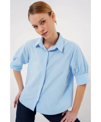 Kısa Kol Gömlek 20312 - Mavi