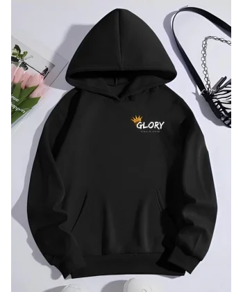 Kışlık Üç İplik Kapşonlu weathirt  iyah