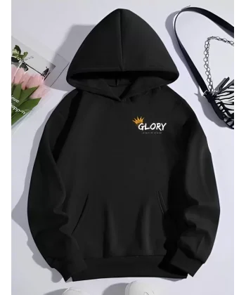 Kışlık Üç İplik Kapüşonlu SweatShirt - Siyah