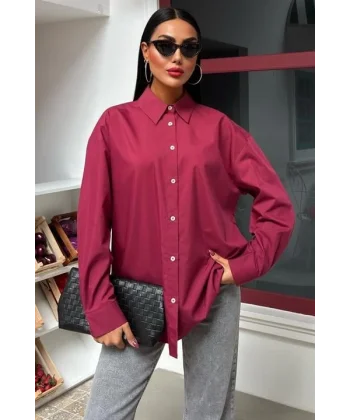 Klasik Oversize Poplin Gömlek 3421