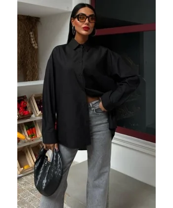 Klasik Oversize Poplin Gömlek 3421