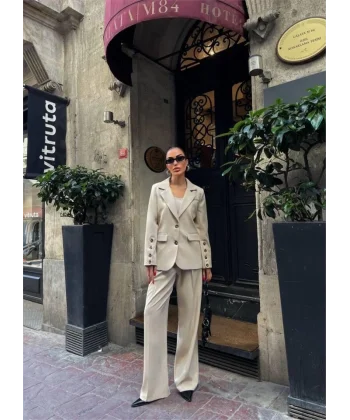 KO 4 DÜĞE   BÜTİYERİ 3 CEKET PANTOON TAKI  Bej