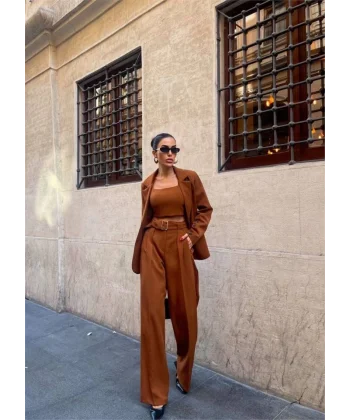 KO 4 DÜĞE   BÜTİYERİ 3 CEKET PANTOON TAKI  Kahverengi